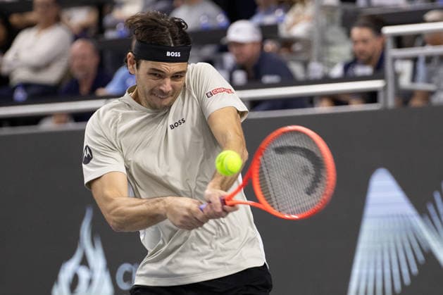 February 15, 2026, Frisco, Texas, USA: TAYLOR FRITZ (USA) uses a forehand during a menÃ¢â‚¬â ¢s singles final match at the 2026 Nexo Dallas Open at The Ford Center at The Star in Frisco, Texas. Ben Shelton won the Dallas Open singles title after defeating Taylor Fritz, 3:6, 6:3, 7:5. Frisco USA - ZUMAh193 20260215_zsp_h193_005 Copyright: xDanielxMcGregor-Huyerx