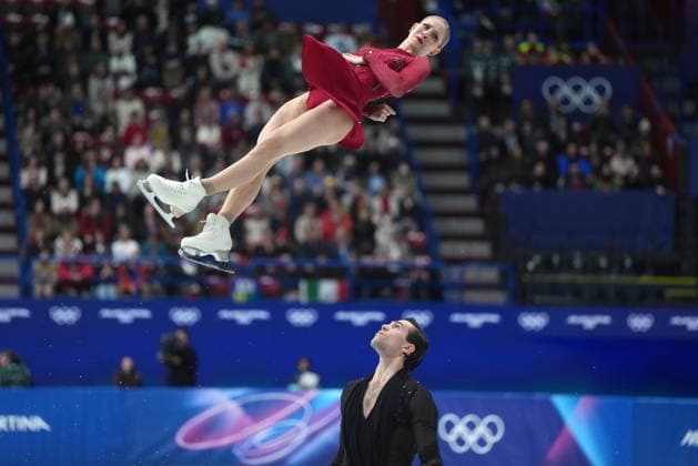 February 15, 2026, Milan, ITALY: Germany s Minerva Fabienne Hase and Nikita Volodin compete during the pairs short program Figure skating, Eiskunstlauf event at the 2026 Winter Olympics, in Milan, on Sunday, Feb. 15, 2026. Canada News - February 15, 2026  - ZUMAc35_ 20260215_zaf_c35_203 Copyright: xDarrylxDyckx