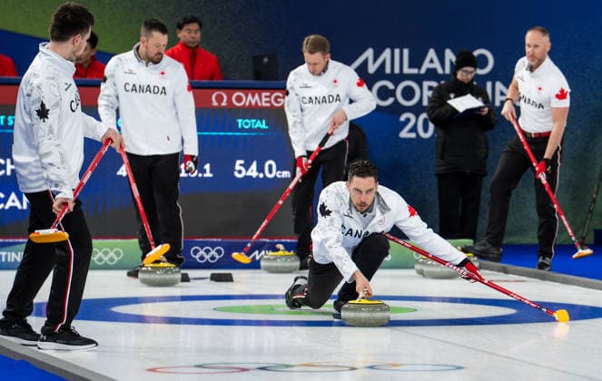 Curling - Milano Cortina 2026 Winter Olympics: Day 9 Brett Galant during Milano Cortina 2026 Winter Olympics Men™s Curling Round Robin at Curling Olympic Stadium in Cortina D Ampezzo on February 15, 2026 Cortina D Ampezzo Italy  Copyright: xFotoxOlimpikx originalFilename:jastrzebowski-curlingm260215_npiIH.jpg