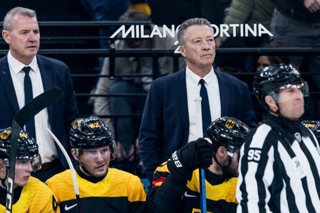 MILANO, ITALY - FEBRUARY 15: Harold Kreis (Head Coach Germany) during the Ice hockey, Eishockey Men United States of America vs Germany - Preliminary Round - Group C at the Milano Cortina 2026 Olympics at Milano Santagiulia Ice Hockey Arena on day 9 of the Milano Cortina 2026 Olympics on February 15, 2026 in Milano, Italy. Editorial use only. Italy Copyright: xSteffiexWunderlx