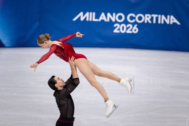 Winter Olympics - Camille Kovalev And Pavel Kovalev At Pair Figure skating, Eiskunstlauf Short Program AJ Minerva Fabienne Hase and partner Nikita Volodin of Team Germany compete in Pair Skating - Short Program on day nine of the Milano Cortina 2026 Winter Olympic Games, Olympische Spiele, Olympia, OS at Milano Ice Skating Arena on February 15, 2026 in Milan, Italy. Photo by Alexis Jumeau ABACAPRESS.COM Milan  Copyright: xJumeauxAlexis ABACAx