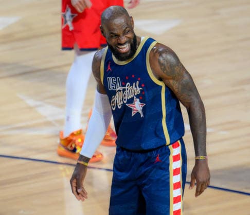 NBA, Basketball Herren, USA All Star 2026: USA Stars vs USA Stripes LOS ANGELES, CA, UNITED STATES - FEBRUARY 15: LeBron James (23) for USA Stripes reacts during the game of NBA All Star 2026 between USA Stars and USA Stripes at Intuit Dome, Inglewood, Los Angeles, California, United States on February 15, 2026. Tayfun Coskun Anadolu California United States. Editorial use only. Please get in touch for any other usage.  Copyright: x2026xAnadoluxTayfunxCoskunx