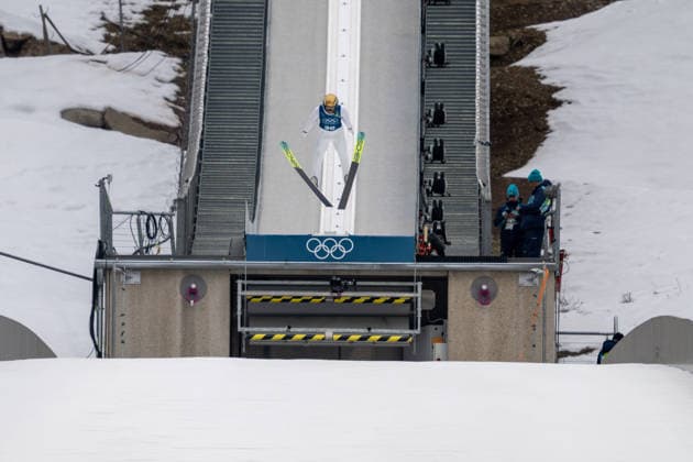 OLYMPICS - Winter Olympic Games, Olympische Spiele, Olympia, OS Milano Cortina 2026 PREDAZZO,ITALY,16.FEB.26 - OLYMPICS, NORDIC SKIING, NORDIC COMBINED, Ski jumping, Skispringen, Ski, nordisch - Winter Olympic Games Milano Cortina 2026, large hill, training. Image shows Johannes Lamparter (AUT).  GEPAxpictures xOliverxLerch