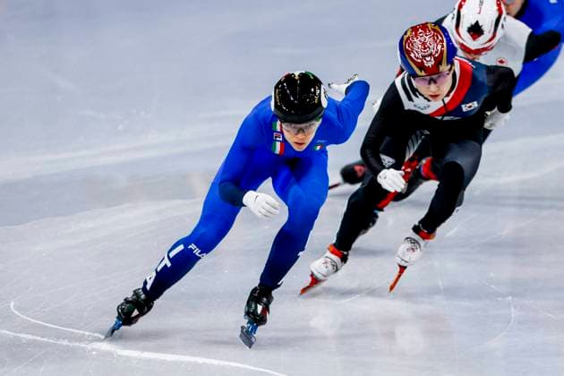 Arianna Fontana of Italy and Minjeong Choi of Republic of Korea and Kim Boutin of Canada Women s 1000m Quarterfinals, Milano Cortina 2026 Winter Olympics: Day 10, Short Track Speed skating, Eisschnelllauf - Milano Cortina 2026 Winter Olympics: Day 10, Milano Speed Skating Stadium, February 16, 2026, Milan, Italy.