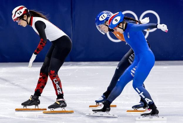 MILAN - Michelle Velzeboer during the 1000-meter short track Speed skating, Eisschnelllauf quarterfinals at the Milan Ice Skating Area at the Milan Winter Olympics. SEM VAN DER WAL ANP xVIxANPxSportx xxANPxIVx 550871190 originalFilename: 550871190.jpg