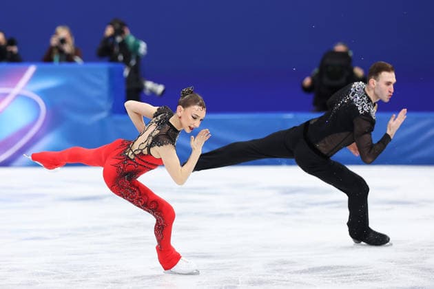 MILAN, ITALY - FEBRUARY 15: Anastasiia Metelkina and Luka Berulava of Team Georgia compete in Pair Skating - Short Program on day nine of the Milano Cortina 2026 Winter Olympics at Milano Ice Skating Arena on February 15, 2026 in Milan, Italy.  Copyright: xVCGx 111621716216