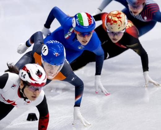 MILAN - Michelle Velzeboer during the 1000-meter short track Speed skating, Eisschnelllauf quarterfinals at the Milan Ice Skating Area at the Milan Winter Olympics. ROBIN VAN LONKHUIJSEN ANP xVIxANPxSportx xxANPxIVx 550872118 originalFilename: 550872118.jpg