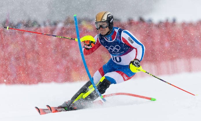 OLYMPICS - Winter Olympic Games, Olympische Spiele, Olympia, OS Milano Cortina 2026 BORMIO,ITALY,16.FEB.26 - OLYMPICS, ALPINE SKIING - Winter Olympic Games Milano Cortina 2026, slalom, men. Image shows Steven Amiez (FRA).  GEPAxpictures xWolfgangxGrebien