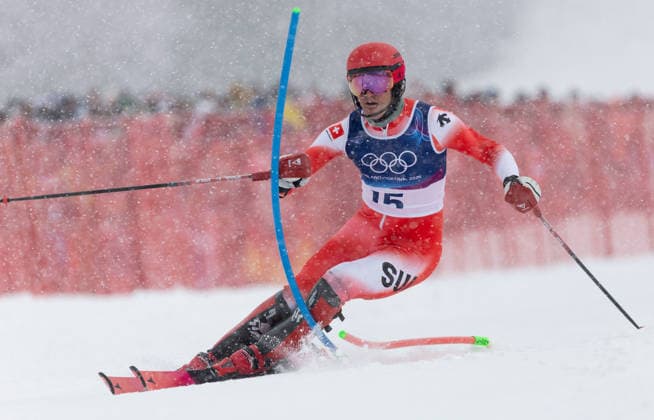 OLYMPICS - Winter Olympic Games, Olympische Spiele, Olympia, OS Milano Cortina 2026 BORMIO,ITALY,16.FEB.26 - OLYMPICS, ALPINE SKIING - Winter Olympic Games Milano Cortina 2026, slalom, men. Image shows Tanguy Nef (SUI).  GEPAxpictures xWolfgangxGrebien