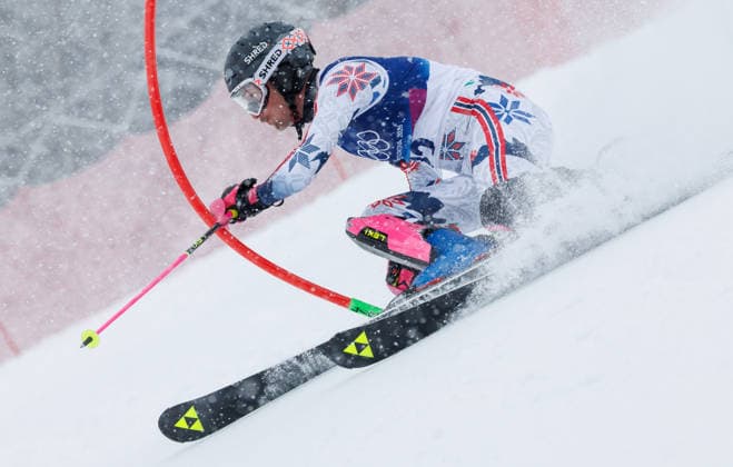 OLYMPICS - Winter Olympic Games, Olympische Spiele, Olympia, OS Milano Cortina 2026 BORMIO,ITALY,16.FEB.26 - OLYMPICS, ALPINE SKIING - Winter Olympic Games Milano Cortina 2026, slalom, men. Image shows Loic Meillard (SUI).  GEPAxpictures xHaraldxSteiner