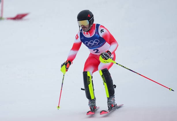 LOIC MEILLARD from Switzerland competes during the Men s Slalom Final, Milano Cortina 2026 Winter Olympic Games, Olympische Spiele, Olympia, OS at Stelvio Alpine Skiing Centre. (Photo by DeFodi Images) - *** LOIC MEILLARD from Switzerland competes during the Men s Slalom Final, Milano Cortina 2026 Winter Olympic games at Stelvio Alpine Skiing Centre Photo by DeFodi Images
