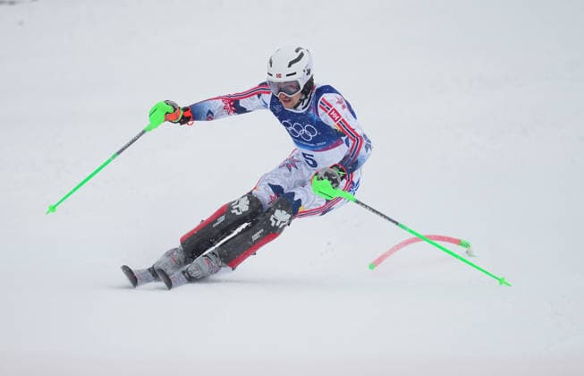 HENRIK KRISTOFFERSEN from Norway competes during the Men s Slalom Final, Milano Cortina 2026 Winter Olympic Games, Olympische Spiele, Olympia, OS at Stelvio Alpine Skiing Centre. (Photo by DeFodi Images) - *** HENRIK KRISTOFFERSEN from Norway competes during the Men s Slalom Final, Milano Cortina 2026 Winter Olympic games at Stelvio Alpine Skiing Centre Photo by DeFodi Images