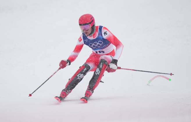 TANGUY NEF from Switzerland competes during the Men s Slalom Final, Milano Cortina 2026 Winter Olympic Games, Olympische Spiele, Olympia, OS at Stelvio Alpine Skiing Centre. (Photo by DeFodi Images) - *** TANGUY NEF from Switzerland competes during the Men s Slalom Final, Milano Cortina 2026 Winter Olympic games at Stelvio Alpine Skiing Centre Photo by DeFodi Images