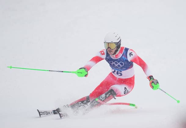 MATTHIAS ITEN from Switzerland competes during the Men s Slalom Final, Milano Cortina 2026 Winter Olympic Games, Olympische Spiele, Olympia, OS at Stelvio Alpine Skiing Centre. (Photo by DeFodi Images) - *** MATTHIAS ITEN from Switzerland competes during the Men s Slalom Final, Milano Cortina 2026 Winter Olympic games at Stelvio Alpine Skiing Centre Photo by DeFodi Images