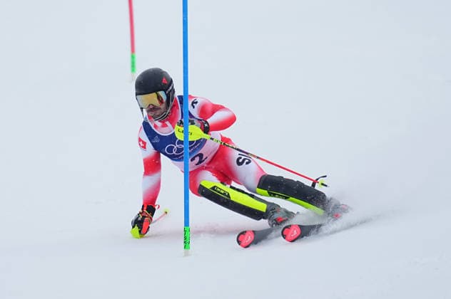 February 16, 2026, Bormio, Aarhus, Italy: LOIC MEILLARD from Switzerland competes during the Men s Slalom Final, Milano Cortina 2026 Winter Olympic Games, Olympische Spiele, Olympia, OS at Stelvio Alpine Skiing Centre. Bormio Italy - ZUMAp228 20260216_zsp_p228_005 Copyright: xUlrikxPedersenx