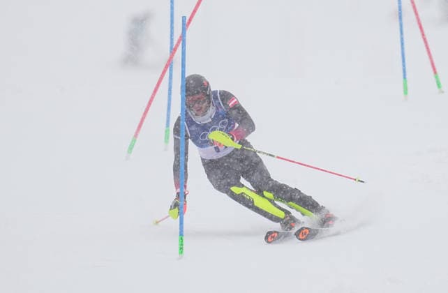 February 16, 2026, Bormio, Aarhus, Italy: MICHAEL MATT from Austria competes during the Men s Slalom Final, Milano Cortina 2026 Winter Olympic Games, Olympische Spiele, Olympia, OS at Stelvio Alpine Skiing Centre. Bormio Italy - ZUMAp228 20260216_zsp_p228_055 Copyright: xUlrikxPedersenx