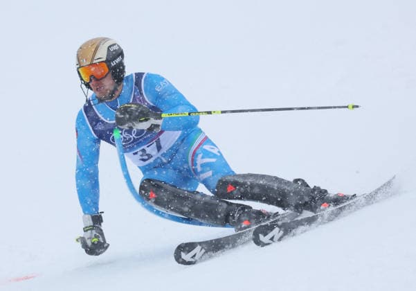 GIOCHI OLIMPICI - Olimpiadi Invernali Milano-Cortina 2026 - Alpine Skiing Men s Slalom Milano Cortina 2026 - XXV Olympic Winter games, Winterspiele,Spiele, Summer games Bormio - Italy 16 February,2026 Alpine skiing - Men s Slalom Image Show: SACCARDI Tommaso (ITA) Cortina D Ampezzo Italy  Copyright: xIPAxSport ABACAx