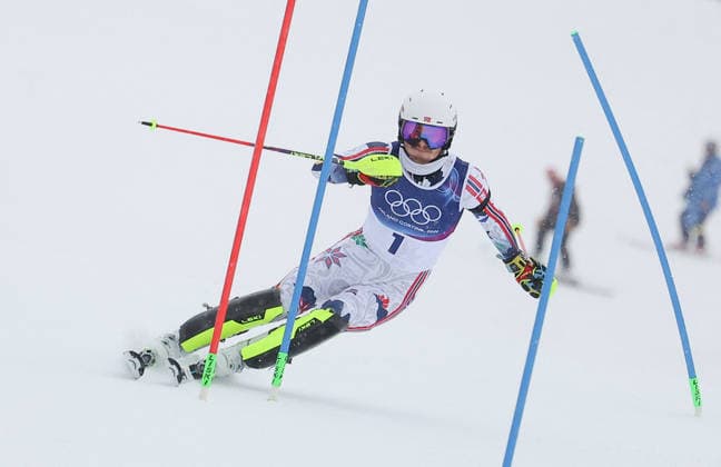 GIOCHI OLIMPICI - Olimpiadi Invernali Milano-Cortina 2026 - Alpine Skiing Men s Slalom Milano Cortina 2026 - XXV Olympic Winter games, Winterspiele,Spiele, Summer games Bormio - Italy 16 February,2026 Alpine skiing - Men s Slalom Image Show: MCGRATH Atle Lie (NOR) Cortina D Ampezzo Italy  Copyright: xIPAxSport ABACAx