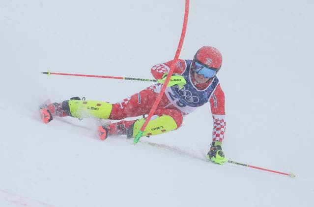 GIOCHI OLIMPICI - Olimpiadi Invernali Milano-Cortina 2026 - Alpine Skiing Men s Slalom Milano Cortina 2026 - XXV Olympic Winter games, Winterspiele,Spiele, Summer games Bormio - Italy 16 February,2026 Alpine skiing - Men s Slalom Image Show: ZUBCIC Filip (CRO) Cortina D Ampezzo Italy  Copyright: xIPAxSport ABACAx