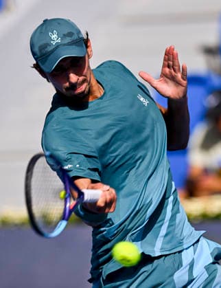 ATP, Tennis Herren Qatar ExxonMobil Open 2026-Round of 32 Alexei Popyrin of Australia in action against Mubarak Shannan Zayid of Qatar in the Round of 32 at the ATP men™s Qatar ExxonMobil Open 2026 at the Khalifa International Tennis Complex in Doha, Qatar, on February 16, 2026. ¨¨ DOHA Qatar Copyright: xNOUSHADx