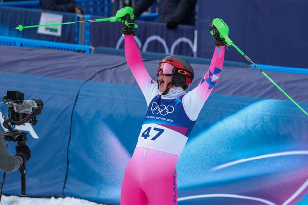 JE Sigurdsson (ISL) during the Olympic Winter games, Winterspiele,Spiele, Summer games Milano-Cortina 2026, Alpine Skiing Men s Slalom on February 16, 2026 at Stelvio Ski Center in Bormio, Italy  Copyright: xSergioxBisi IPAxSportx xipa-agency.netx xx IPA_71602789 IPA_Agency_IPA71602789