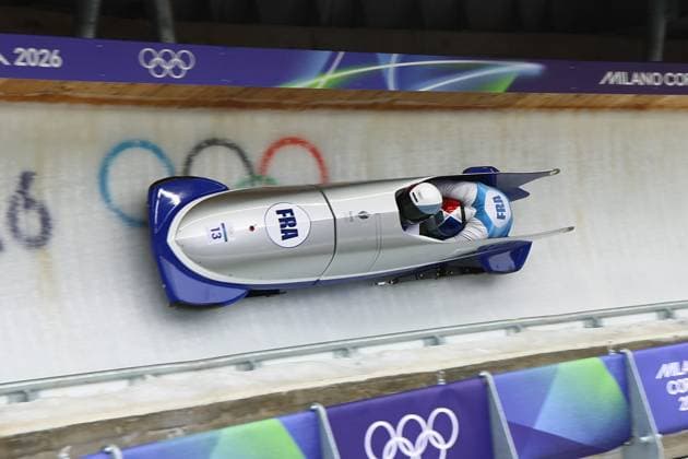 Jeux Olympiques d hiver Milan Cortina PHOTOPQR LE COURRIER PICARD Haslin ; Cortina d Ampezzo ; 16 02 2026 ; 16 02 26 Jeux Olympiques d hiver Milan Cortina - Winter Olympics games Milano Cortina Bobsleigh bob à 2 Romain Heinrich et Dorian Hauterville (France) Photo Fred Haslin Winter olympics in Milan Cortina, Italy. Cortina d Ampezzo Dolomites France  Copyright: xPHOTOPQR LExCOURRIERxPICARD MAXPxHaslinx 20260216LCP2463 20260216LCP2463