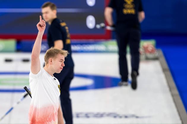 260216 Felix Messenzehl of Germany celebrates when competing in a men s round robin curling match between Sweden and Germany during day 10 of the 2026 Winter Olympics on February 16, 2026 in Cortina. Photo: Jon Olav Nesvold BILDBYRAN COP 217 JE0122 curling Olympic Games, Olympische Spiele, Olympia, OS olympics winter olympics os ol olympiska spel vinter-os olympiske leker milano cortina 2026 milan cortina 2026 milano cortina 2026 olympic games milano cortina 2026 winter olympic games milano cortina-os milano cortina-ol vinter-ol 10 bbeng tyskland jubel *** 260216 Felix Messenzehl of Germany celebrates when competing in a men s round robin curling match between Sweden and Germany during day 10 of the 2026 Winter Olympics on February 16, 2026 in Cortina Photo Jon Olav Nesvold BILDBYRAN COP 217 JE0122 curling olympic games olympics winter olympics os ol olympiska spel vinter os olympiske leker milano cortina 2026 milan cortina 2026 milano cortina 2026 olympic games milano cortina 2026 winter olympic games milano cortina os milano cortina ol vinter ol 10 bbeng germany jubel  Copyright: JONxOLAVxNESVOLD BB260216JE003