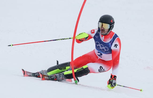 GIOCHI OLIMPICI - Olimpiadi Invernali Milano-Cortina 2026 - Alpine Skiing Men s Slalom Milano Cortina 2026 - XXV Olympic Winter games, Winterspiele,Spiele, Summer games Bormio - Italy 16 February,2026 Alpine skiing - Men s Slalom Image Show: MEILLARD Loic (SUI) Cortina D Ampezzo Italy  Copyright: xIPAxSport ABACAx