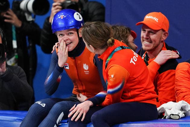 VELZEBOER Xandra wins gold medal in the Olympic Short Track Speed skating, Eisschnelllauf Women s 1000m Final for the Milano Cortina 2026 Winter Olympics, in Milan (Italy) February 14, 2026 (Photo Claudio Furlan LaPresse)  Copyright: xClaudioxFurlan LaPressex
