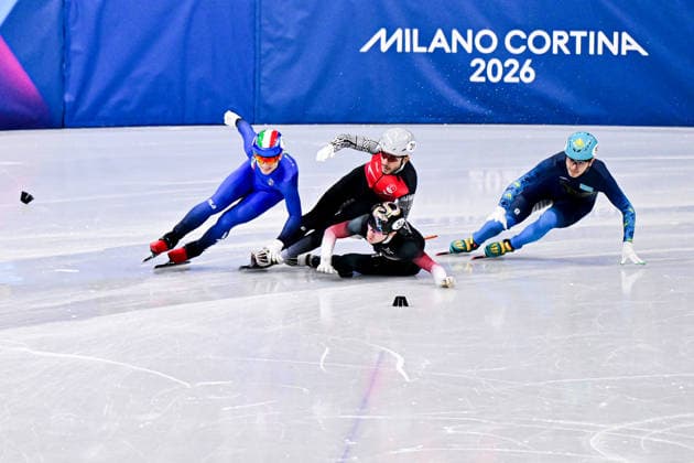Short Track Speed skating, Eisschnelllauf Men s 500m - Heats, Short Track Speed Skating, at the Olympic Winter games, Winterspiele,Spiele, Summer games Milano Cortina 2026, at Milano Ice Skating Arena, on February 16, 2026 in Milan, Italy. Noxthirdxpartyxsales  aflo_320093674
