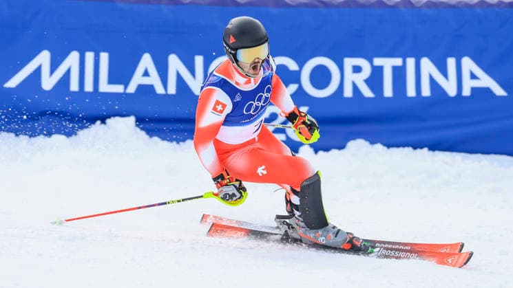 OLYMPICS - Winter Olympic Games, Olympische Spiele, Olympia, OS Milano Cortina 2026 BORMIO,ITALY,16.FEB.26 - OLYMPICS, ALPINE SKIING - Winter Olympic Games Milano Cortina 2026, slalom, men. Image shows Loic Meillard (SUI).  GEPAxpictures xWolfgangxGrebien