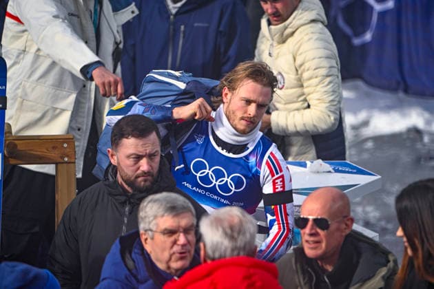 BORMIO, ITALY 20260216 Norway s Atle Lie McGrath, who led after the first run, leaves the arena after finishing the second run of the men s slalom at the Stelvio Ski Center in Bormio, Italy. *** The image is included in the SPORTS PACKAGE. For others PAYMENT IMAGE *** BORMIO ITALY x10080x *** BORMIO, ITALY 20260216 Norway s Atle Lie McGrath, who led after the first run, leaves the arena after finishing the second run of the men s slalom at the Stelvio Ski Center in Bormio, Italy The image is included in the SPORTS PACKAGE For others PAYMENT IMAGE BORMIO ITALY x10080x  Copyright: xFredrikxSandberg TTx 2026 OLYMPICS ALPINE SLALOM MEN