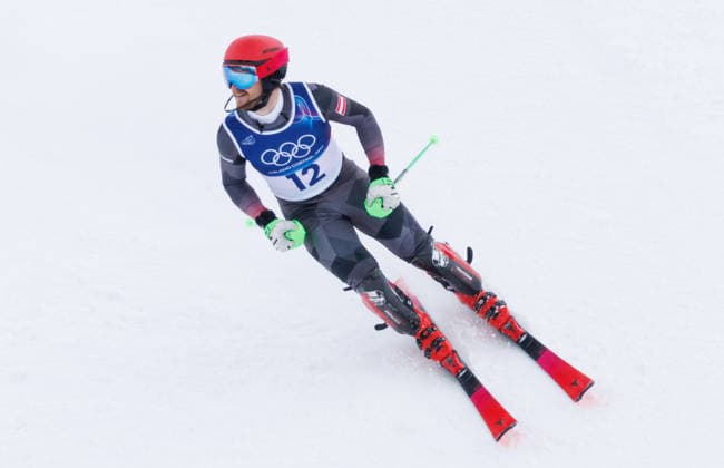 OLYMPICS - Winter Olympic Games, Olympische Spiele, Olympia, OS Milano Cortina 2026 BORMIO,ITALY,16.FEB.26 - OLYMPICS, ALPINE SKIING - Winter Olympic Games Milano Cortina 2026, slalom, men. Image shows Fabio Gstrein (AUT).  GEPAxpictures xHaraldxSteiner