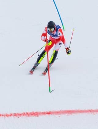 OLYMPICS - Winter Olympic Games, Olympische Spiele, Olympia, OS Milano Cortina 2026 BORMIO,ITALY,16.FEB.26 - OLYMPICS, ALPINE SKIING - Winter Olympic Games Milano Cortina 2026, slalom, men. Image shows Loic Meillard (SUI).  GEPAxpictures xHaraldxSteiner