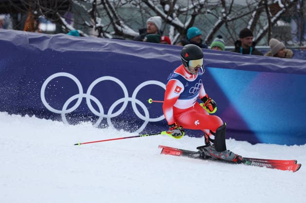 GIOCHI OLIMPICI - Olimpiadi Invernali Milano-Cortina 2026 - Alpine Skiing Men s Slalom Loic Meillard (SUI) during the Olympic Winter games, Winterspiele,Spiele, Summer games Milano-Cortina 2026, Alpine Skiing Men s Slalom on February 16, 2026 at Stelvio Ski Center in Bormio, Italy Cortina D Ampezzo Italy  Copyright: xIPAxSport ABACAx