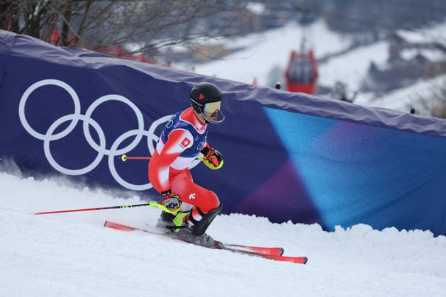 GIOCHI OLIMPICI - Olimpiadi Invernali Milano-Cortina 2026 - Alpine Skiing Men s Slalom Loic Meillard (SUI) during the Olympic Winter games, Winterspiele,Spiele, Summer games Milano-Cortina 2026, Alpine Skiing Men s Slalom on February 16, 2026 at Stelvio Ski Center in Bormio, Italy Cortina D Ampezzo Italy  Copyright: xIPAxSport ABACAx