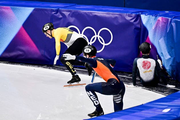 Team Japan (JPN), during Short Track Speed skating, Eisschnelllauf Men s 5000m Relay - Semifinals, Short Track Speed Skating, at the Olympic Winter games, Winterspiele,Spiele, Summer games Milano Cortina 2026, at Milano Ice Skating Arena, on February 16, 2026 in Milan, Italy. Noxthirdxpartyxsales  aflo_320099120