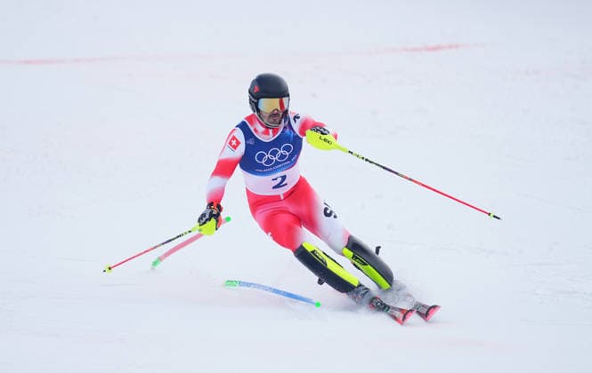 February 16, 2026, Bormio, Aarhus, Italy: LOIC MEILLARD from Switzerland competes during the Men s Slalom Final, Milano Cortina 2026 Winter Olympic Games, Olympische Spiele, Olympia, OS at Stelvio Alpine Skiing Centre. Bormio Italy - ZUMAp228 20260216_zsp_p228_111 Copyright: xUlrikxPedersenx