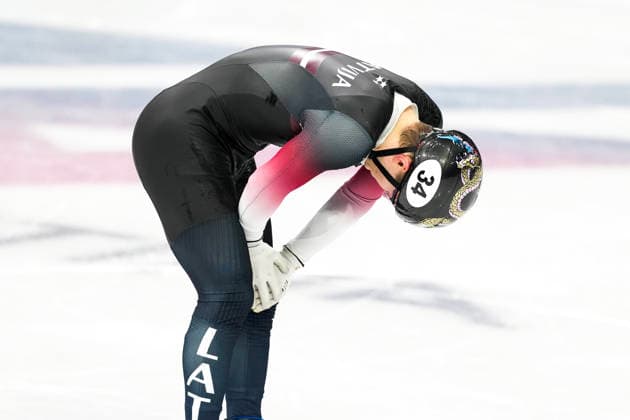 2026-02-16 - Milano Cortina 2026 Winter Olympics MILAN, ITALY - FEBRUARY 16: Reinis Berzins of Latvia performing on the Short Track Speed skating, Eisschnelllauf of the Milano Cortina 2026 Winter Olympics at the Milano Ice Skating Arena on February 16, 2026 in Milan, Italy Milan Milano Ice Skating Arena Italy Content not available for redistribution in The Netherlands directly or indirectly through any third parties. Copyright: xAndrexWeeningx