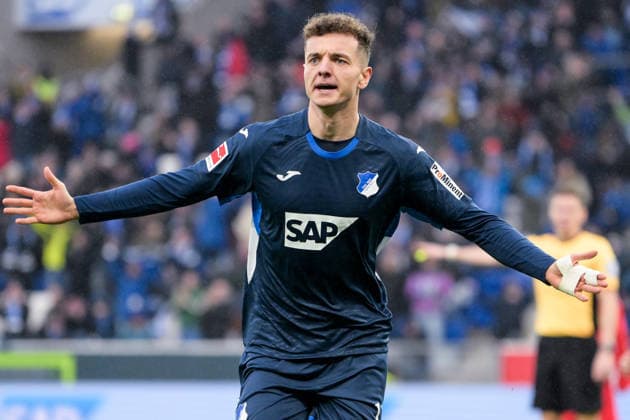 Fußball, 1. Bundesliga, 20260214, TSG 1899 Hoffenheim - SC Freiburg. Im Bild Tor 1:0, Torjubel, Torschütze Fisnik ASLLANI (Hoffenheim, 11). Sinsheim PreZero Arena Baden Württemberg Deutschland Copyright: Passion2Press MarkusxFischerx