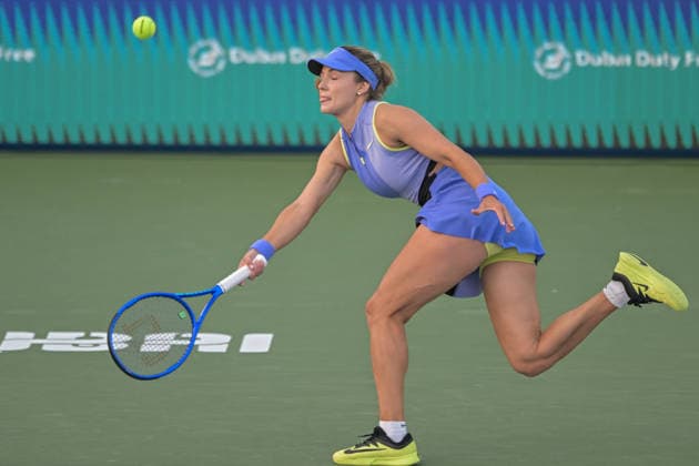 2026 Dubai Duty Free Tennis Championships DUBAI, UNITED ARAB EMIRATES – FEBRUARY 16: Russia’s Anna Kalinskaya (seen) competes with Latvia’s Jelena Ostapenko during the Dubai Duty Free Tennis Championships women’s singles match at Dubai Duty Free Tennis Stadium in Dubai, United Arab Emirates, on February 16, 2026. Waleed Zein Anadolu Dubai United Arab Emirates. Editorial use only. Please get in touch for any other usage.  Copyright: x2026xAnadoluxWaleedxZeinx