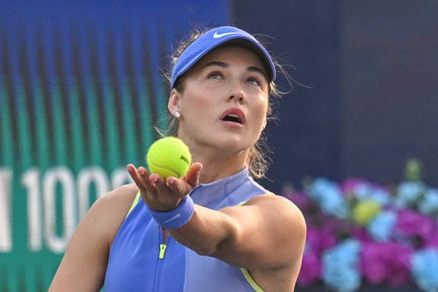 2026 Dubai Duty Free Tennis Championships DUBAI, UNITED ARAB EMIRATES – FEBRUARY 16: Russia’s Anna Kalinskaya (seen) competes with Latvia’s Jelena Ostapenko during the Dubai Duty Free Tennis Championships women’s singles match at Dubai Duty Free Tennis Stadium in Dubai, United Arab Emirates, on February 16, 2026. Waleed Zein Anadolu Dubai United Arab Emirates. Editorial use only. Please get in touch for any other usage.  Copyright: x2026xAnadoluxWaleedxZeinx