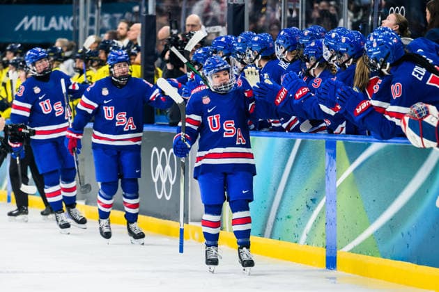 260216 Cayla Barnes of USA celebrates scoring the 1-0 goal in the women s Ice hockey, Eishockey semifinal between USA and Sweden during day 10 of the 2026 Winter Olympics on February 16, 2026 in Milan. Photo: Emma Wallskog BILDBYRAN kod EW EW0638 ishockey ice hockey Olympic Games, Olympische Spiele, Olympia, OS olympics winter olympics os ol olympiska spel vinter-os olympiske leker milano cortina 2026 milan cortina 2026 milano cortina 2026 olympic games milano cortina 2026 winter olympic games milano cortina-os milano cortina-ol vinter-ol 10 bbeng semifinal sverige sweden dam usa jubel *** 260216 Cayla Barnes of USA celebrates scoring the 1 0 goal in the women s ice hockey semifinal between USA and Sweden during day 10 of the 2026 Winter Olympics on February 16, 2026 in Milan Photo Emma Wallskog BILDBYRAN kod EW EW0638 ishockey ice hockey olympic games olympics winter olympics os ol olympiska spel vinter os olympiske leker milano cortina 2026 milan cortina 2026 milano cortina 2026 olympic games milano cortina 2026 winter olympic games milano cortina os milano cortina ol vinter ol 10 bbeng semifinal sverige sweden dam usa jubel  Copyright: EMMAxWALLSKOG BB260216EW012