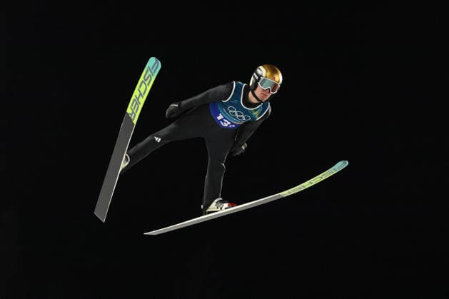 Predazzo, Italien 16. Februar 2026: Skispringen Super Team Männer - Olympia 2026 Im Bild: Kristoffer Eriksen SUNDAL (NOR) Ski jumping, Skispringen, Ski, nordisch Stadium *** Predazzo, Italy February 16, 2026 Ski Jumping Super Team Men Olympic Games 2026 In the picture Kristoffer Eriksen SUNDAL NOR Ski Jumping Stadium Copyright: xFotostandx xHettichx