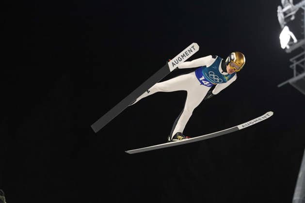 Predazzo, Italien 16. Februar 2026: Skispringen Super Team Männer - Olympia 2026 Im Bild: Philipp RAIMUND (GER) Ski jumping, Skispringen, Ski, nordisch Stadium *** Predazzo, Italy February 16, 2026 Ski Jumping Super Team Men Olympic Games 2026 In the picture Philipp RAIMUND GER Ski Jumping Stadium Copyright: xFotostandx xHettichx