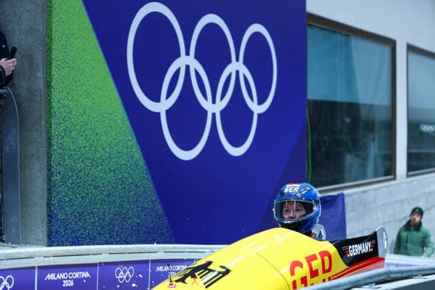 Olympische Winterspiele Milano Cortina 2026 Bob Monobob Frauen am 16.02.2026 im Cortina Sliding Centre in Cortina d™Ampezzo Laura Nolte ( Deutschland ) *** Olympic Winter Games Milano Cortina 2026 Bobsleigh Monobob Women on 16 02 2026 at the Cortina Sliding Center in Cortina d™Ampezzo Laura Nolte Germany xMSx