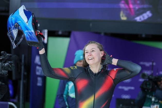 Olympische Winterspiele Milano Cortina 2026 Bob Monobob Frauen am 16.02.2026 im Cortina Sliding Centre in Cortina d™Ampezzo Laura Nolte ( Deutschland ) *** Olympic Winter Games Milano Cortina 2026 Bobsleigh Monobob Women on 16 02 2026 at the Cortina Sliding Center in Cortina d™Ampezzo Laura Nolte Germany xMSx