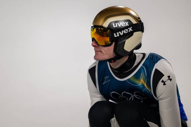 OLYMPICS - Winter Olympic Games, Olympische Spiele, Olympia, OS Milano Cortina 2026 PREDAZZO,ITALY,16.FEB.26 - OLYMPICS, Ski jumping, Skispringen, Ski, nordisch - Winter Olympic Games Milano Cortina 2026, large hill, Super Team, men. Image shows Domen Prevc (SLO).  GEPAxpictures xOliverxLerch