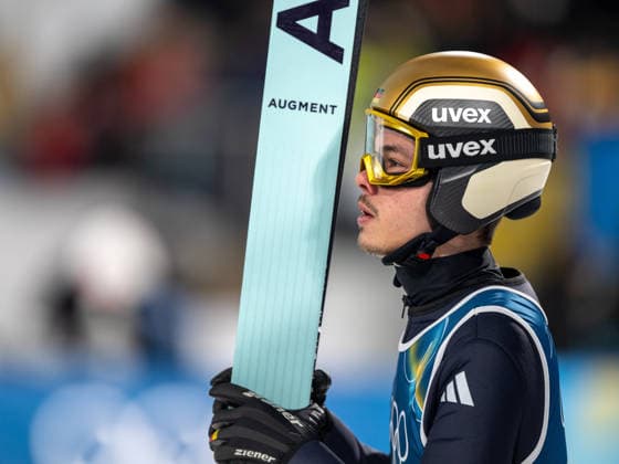 OLYMPICS - Winter Olympic Games, Olympische Spiele, Olympia, OS Milano Cortina 2026 PREDAZZO,ITALY,16.FEB.26 - OLYMPICS, Ski jumping, Skispringen, Ski, nordisch - Winter Olympic Games Milano Cortina 2026, large hill, Super Team, men. Image shows Philipp Raimund (GER).  GEPAxpictures xOliverxLerch