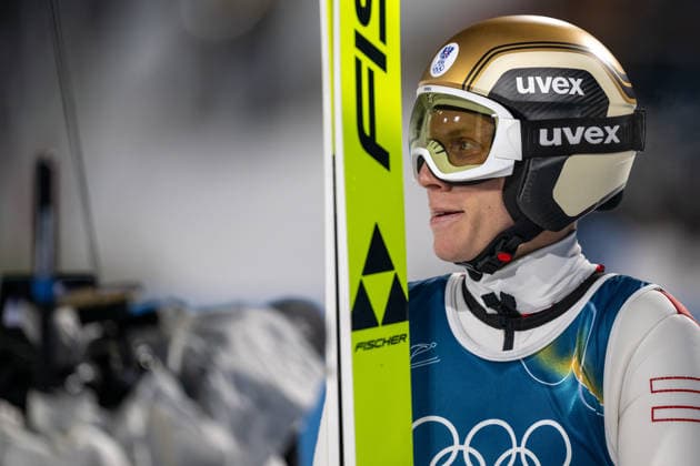 OLYMPICS - Winter Olympic Games, Olympische Spiele, Olympia, OS Milano Cortina 2026 PREDAZZO,ITALY,16.FEB.26 - OLYMPICS, Ski jumping, Skispringen, Ski, nordisch - Winter Olympic Games Milano Cortina 2026, large hill, Super Team, men. Image shows Jan Hoerl (AUT).  GEPAxpictures xOliverxLerch